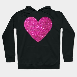 Hot Pink Faux Glitter Heart Hoodie